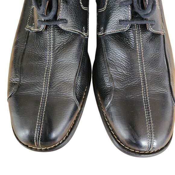 ​Johnston & Murphy Men 13 W Black Leather Shoes Comfort Oxfords Sheepskin Lining main image 11